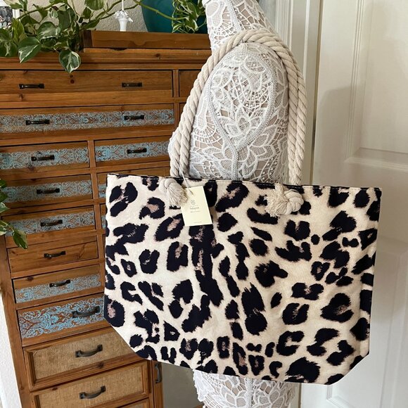 Leopard Print Tote & Black Glitter Sparkly Puffy Wallet - Combo - Special - NWT - Picture 5 of 13